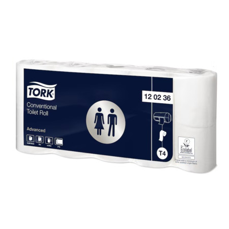 Туалетная бумага TORK Advanced в стандартных рулонах, двухслойная, мягкая, 10 рулонов, 22 м