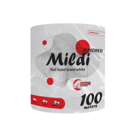 Полотенца бумажные Mildi Hundred ТМ КОХАВИНКА, в рулоне двухслойные, 100 м