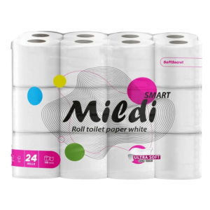 Туалетная бумага Mildi Pro Expert ТМ КОХОВИНКА, двухслойная, белая, 24шт
