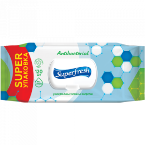 Салфетки влажные Superfresh Antibacterial с клапаном