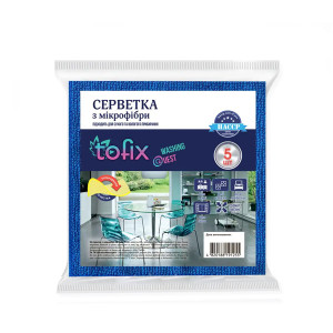 Салфетки "Микрофибра"для стекла 35х35 см, 5шт