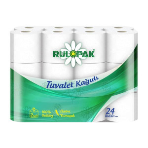 Туалетная бумага в стандартных рулонах ТМ Rulopak 2-х слойная 24 шт. в упаковке