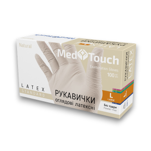 Перчатки обзорные латексные MedTouch (L)