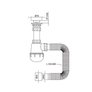 Сифон для кухни Mixxus SK-01-A 1 1/2