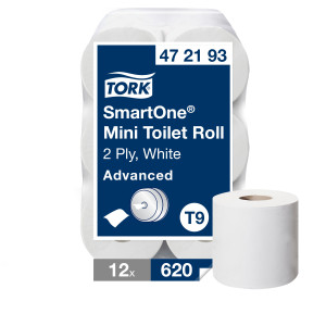 Туалетная бумага TORK SmartOne в мини рулонах, белая, 2 слоя, 620 отрывов, 1 рулон. Photo 3