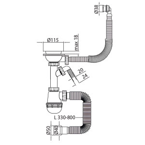 Сифон для кухни Mixxus SK-06-WH 3 1/2