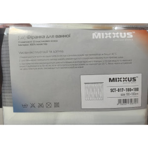 Шторка для ванной Mixxus SCT-017-180x180 из полиэстера (узор 