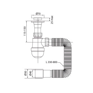 Сифон для умывальника Mixxus SU-02-A 1 1/2