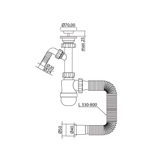 Сифон для умывальника Mixxus SU-02-B 1 1/2
